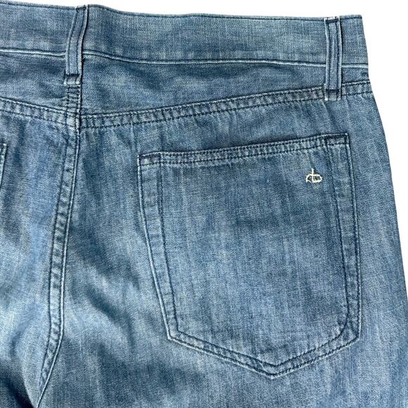 Rag and Bone Medium Wash Blue Indigo Chambray Slim Straight Men's Jeans size 34 - Picture 11 of 11